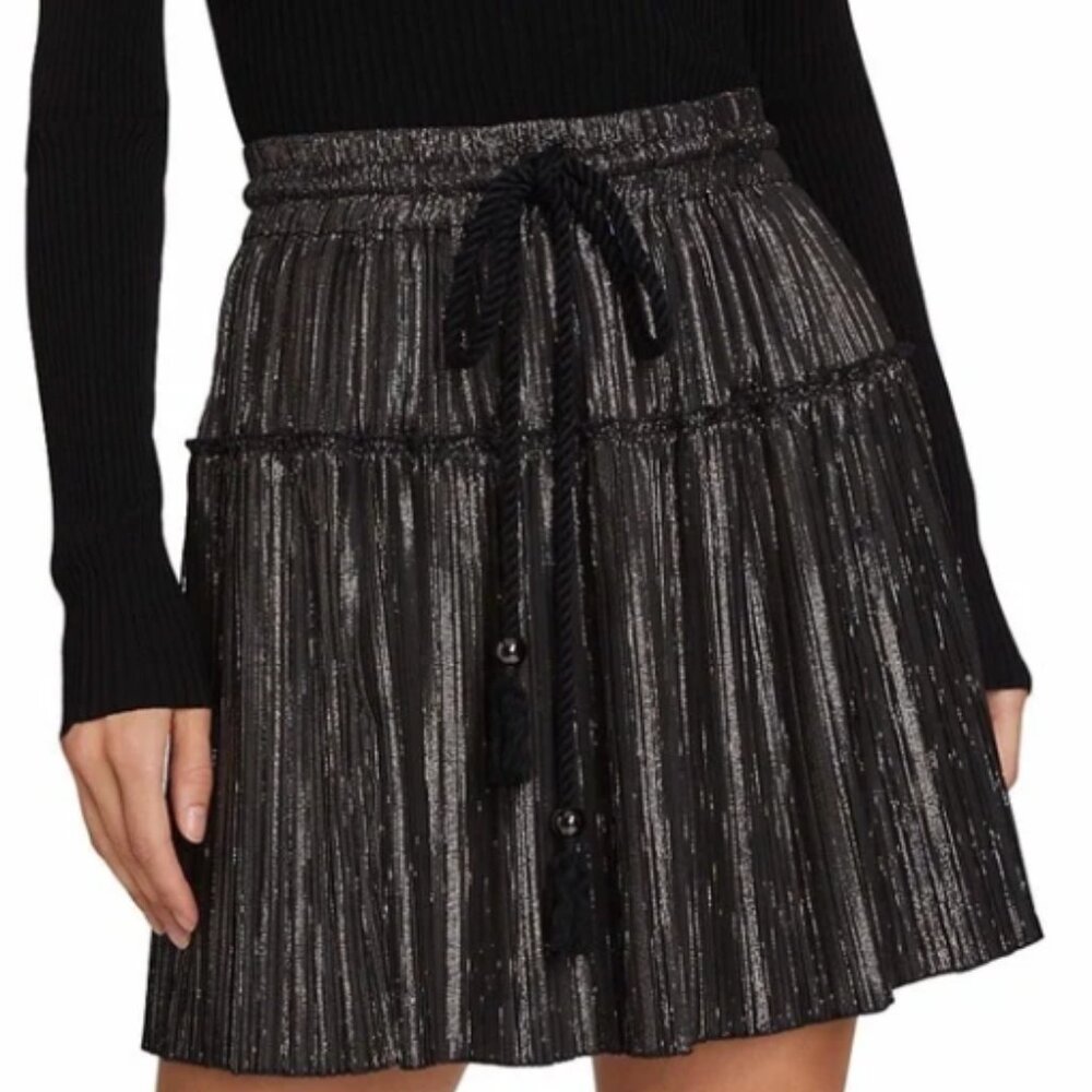 A.L.C. Metallic Black Mini Skirt